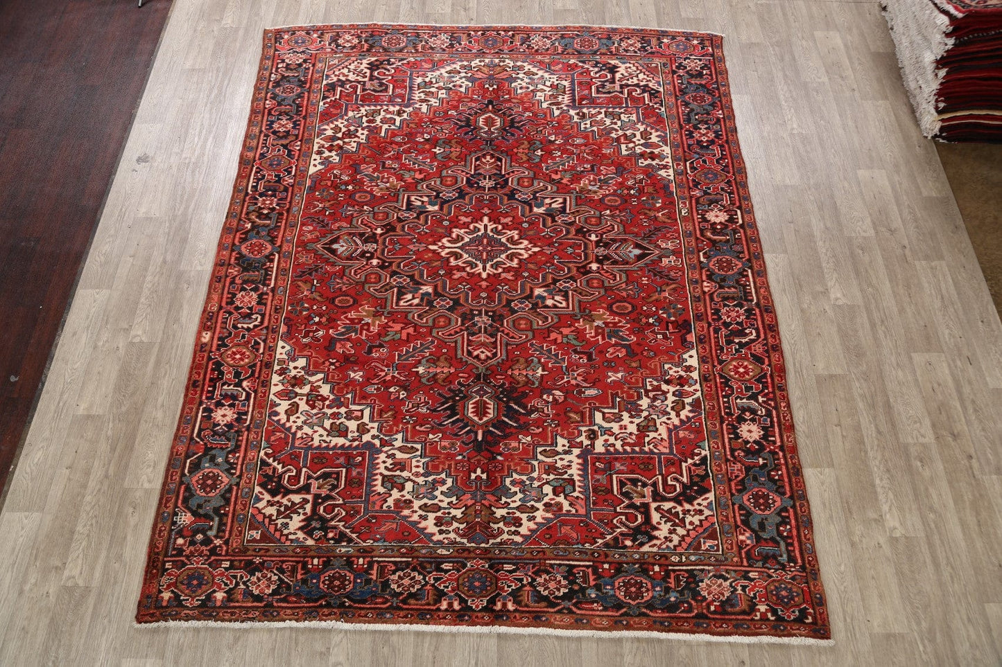 Vintage Red Heriz Persian Area Rug 8x10