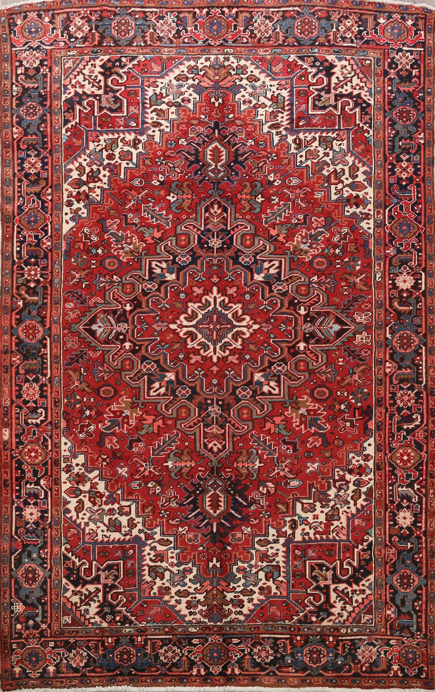 Vintage Red Heriz Persian Area Rug 8x10