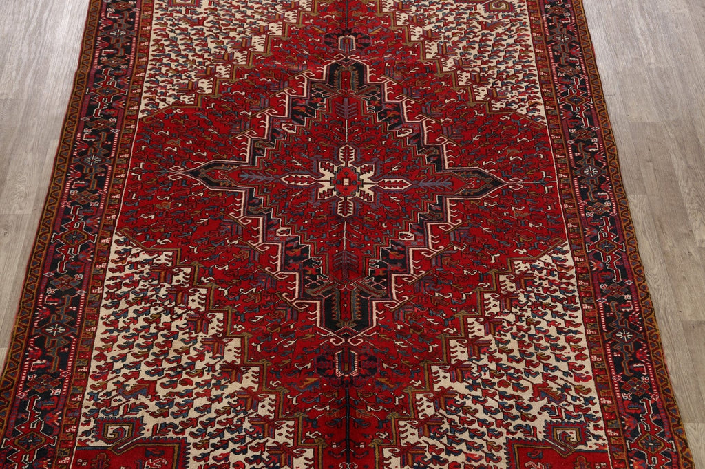 Red Geometric Heriz Persian Area Rug 8x11