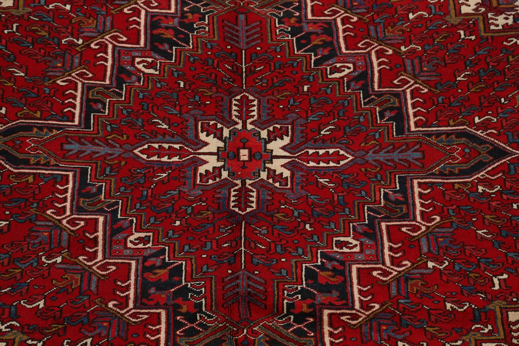 Red Geometric Heriz Persian Area Rug 8x11