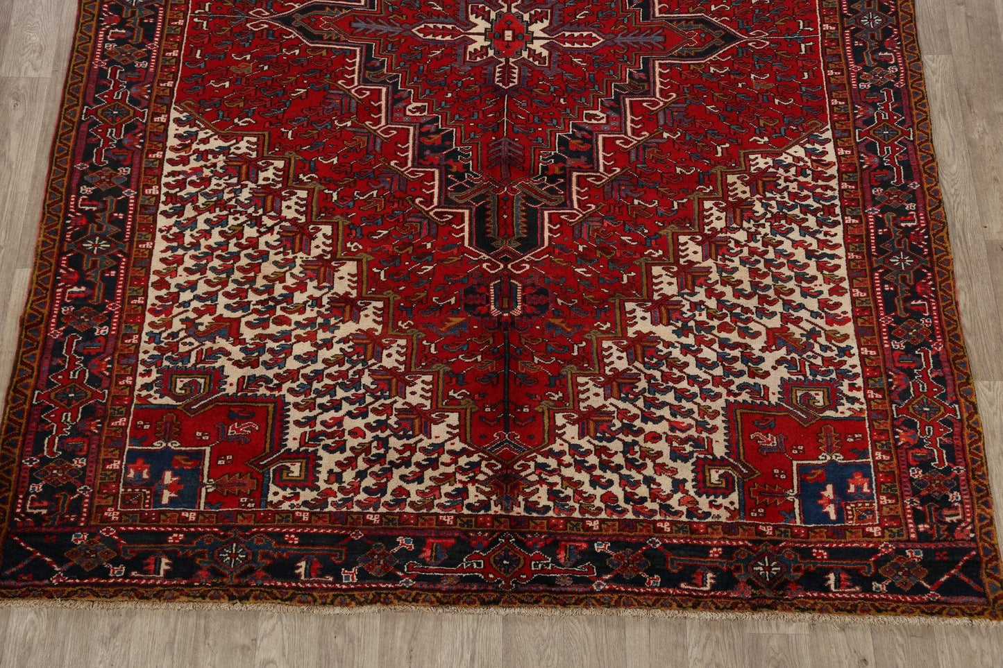 Red Geometric Heriz Persian Area Rug 8x11