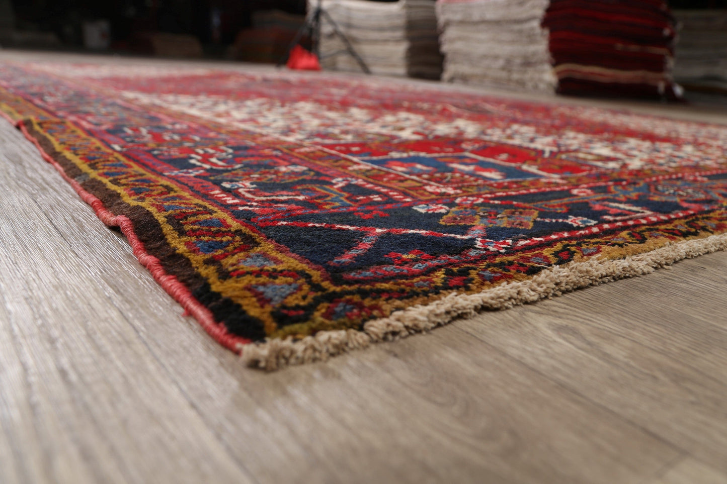 Red Geometric Heriz Persian Area Rug 8x11