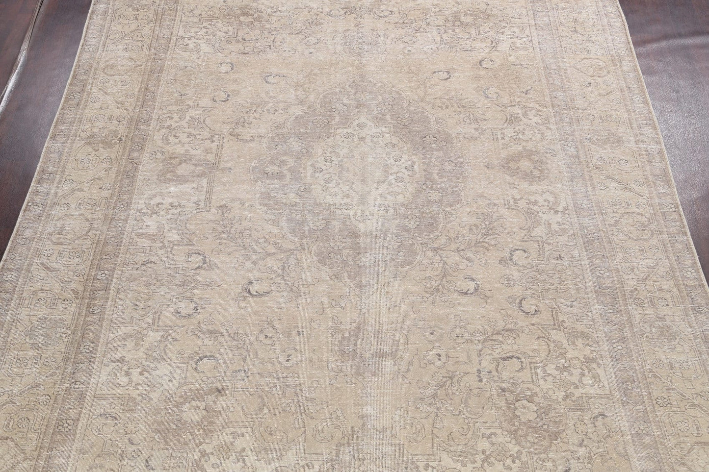 Muted Distressed Tabriz Persian Area Rug 9x12