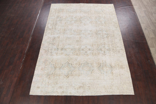 Muted Distressed Kerman Persian Area Rug 8x12