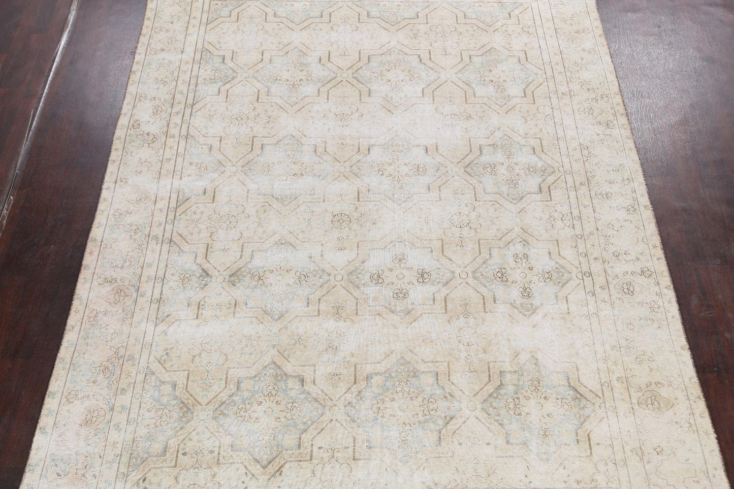 Muted Distressed Kerman Persian Area Rug 8x12