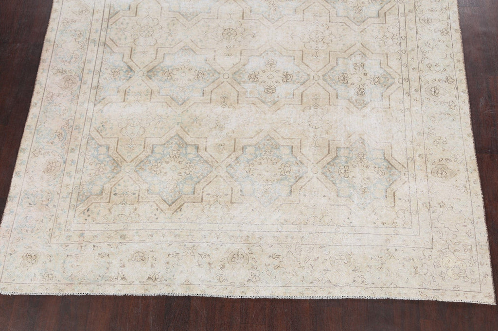 Muted Distressed Kerman Persian Area Rug 8x12