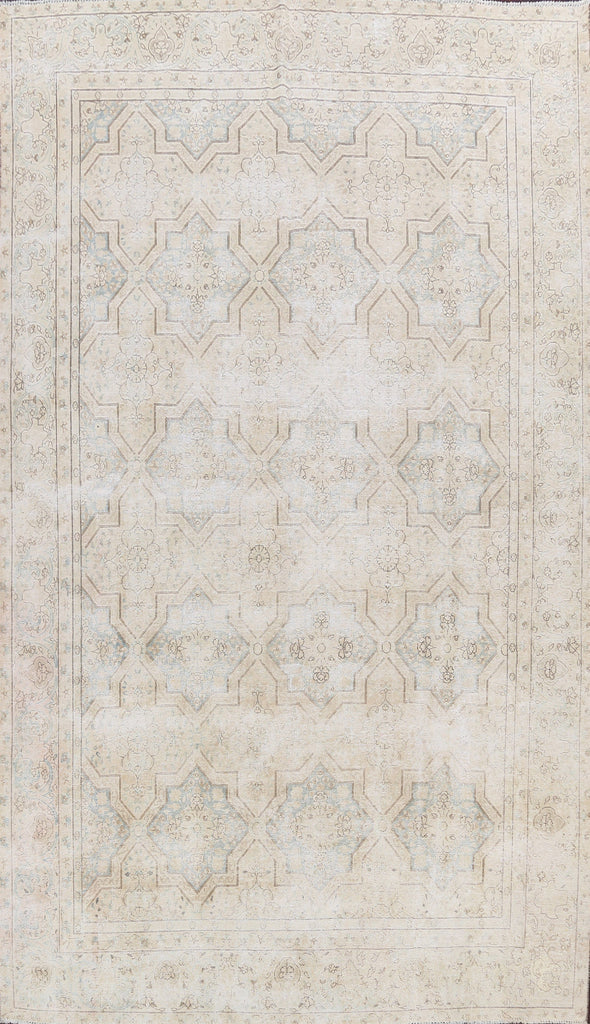 Muted Distressed Kerman Persian Area Rug 8x12