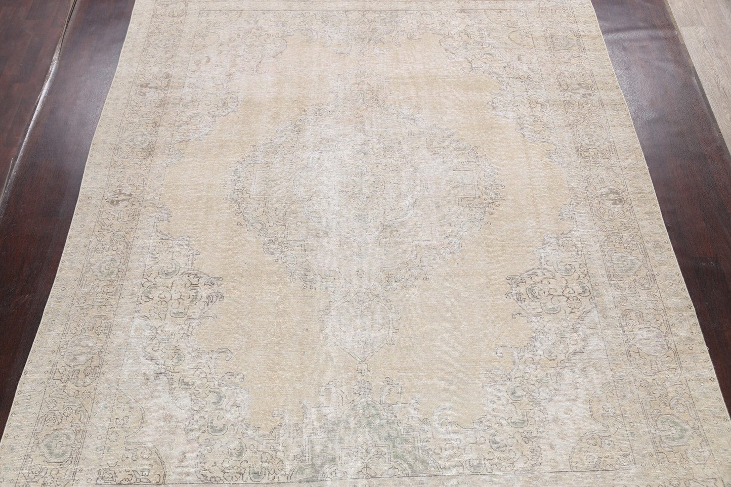 Distressed Floral Tabriz Persian Area Rug 10x12