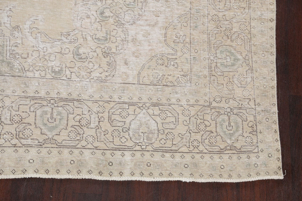 Distressed Floral Tabriz Persian Area Rug 10x12