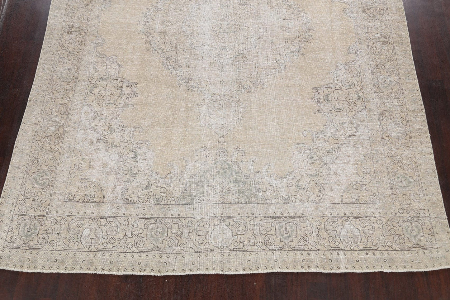 Distressed Floral Tabriz Persian Area Rug 10x12