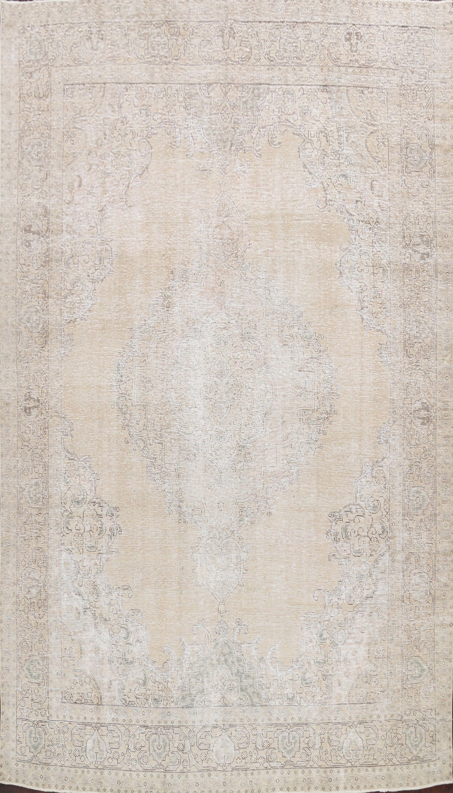 Distressed Floral Tabriz Persian Area Rug 10x12