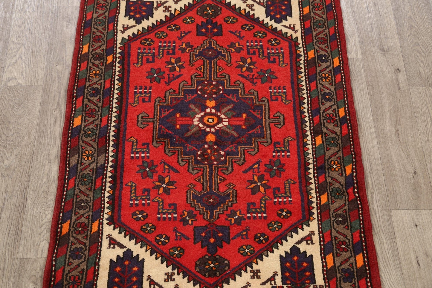 Tribal Geometric Hamedan Persian Area Rug 3x5