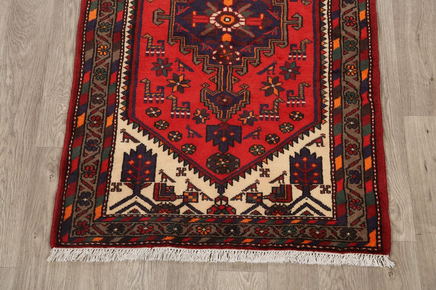 Tribal Geometric Hamedan Persian Area Rug 3x5