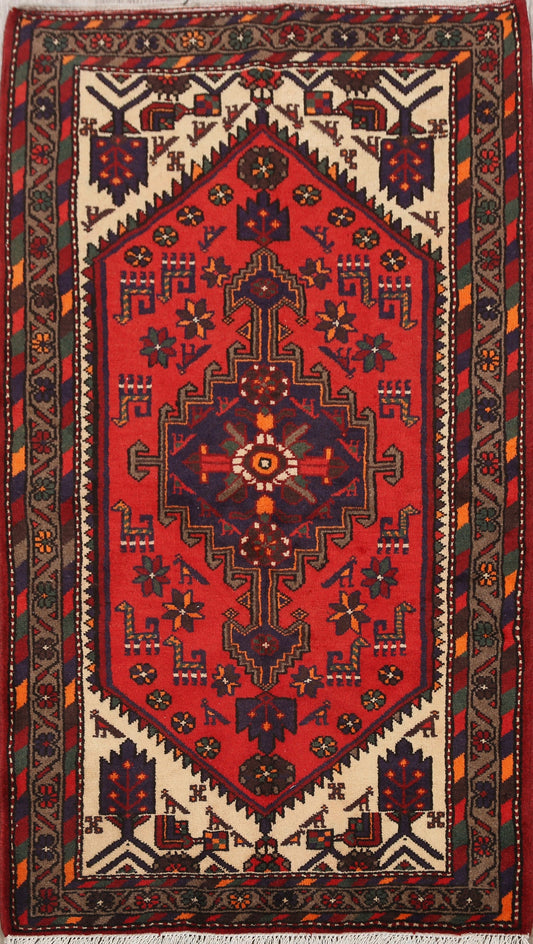 Tribal Geometric Hamedan Persian Area Rug 3x5