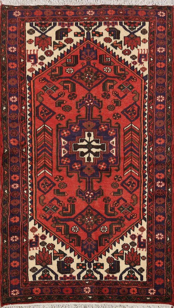 Tribal Geometric Hamedan Persian Area Rug 3x5