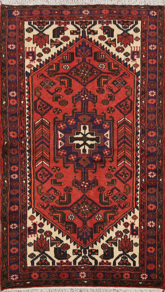 Tribal Geometric Hamedan Persian Area Rug 3x5