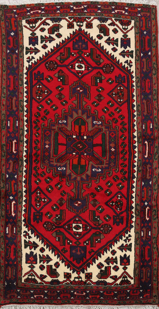 Tribal Geometric Hamedan Persian Area Rug 3x6