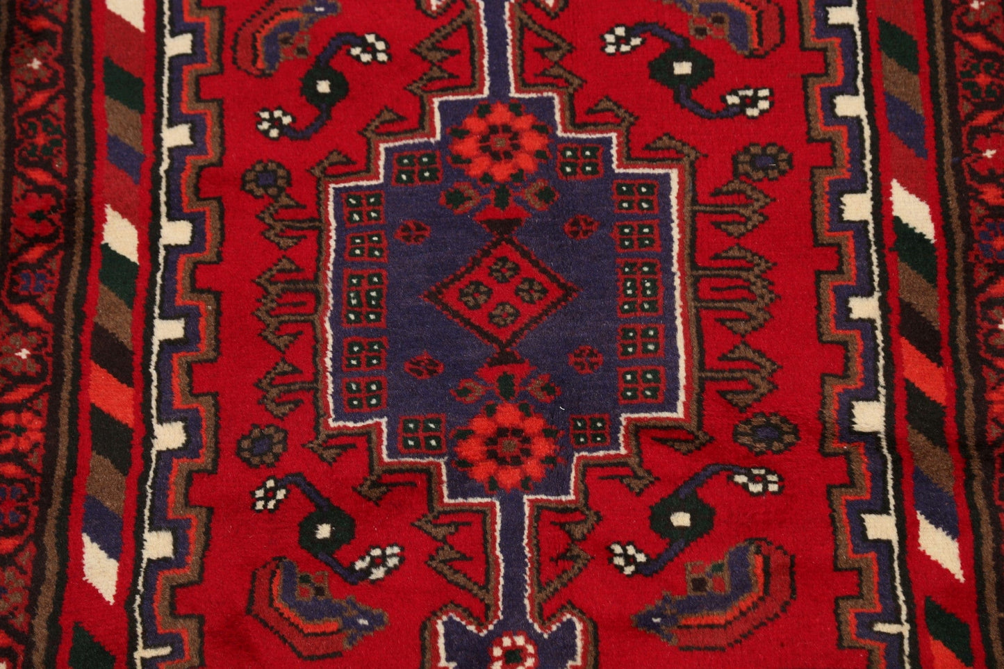 Tribal Geometric Hamedan Persian Area Rug 3x5