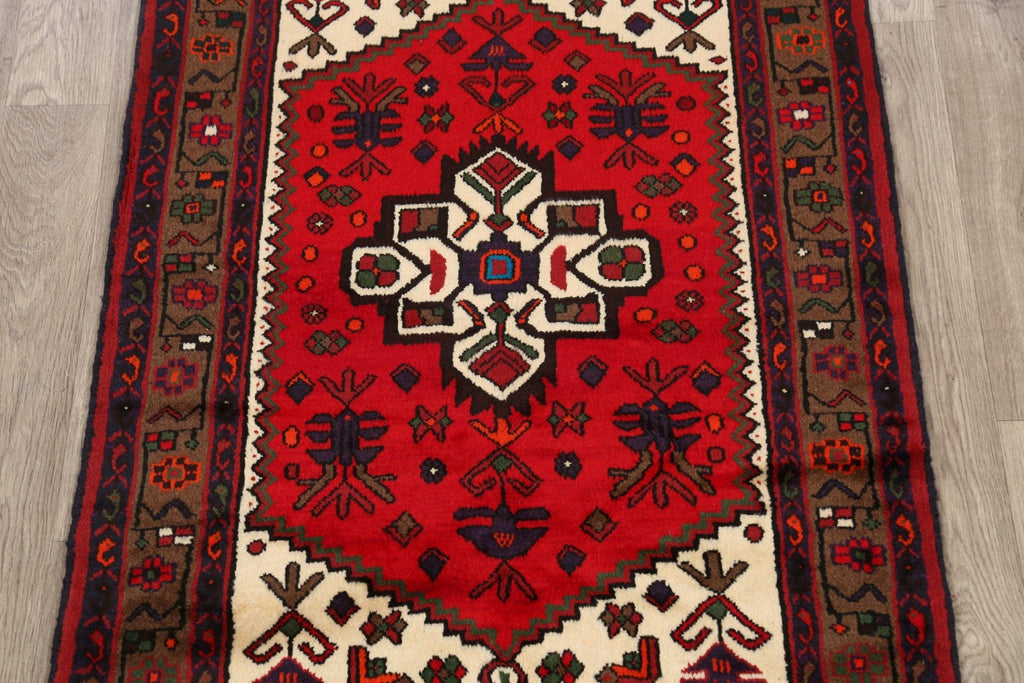 Tribal Geometric Hamedan Persian Area Rug 3x4