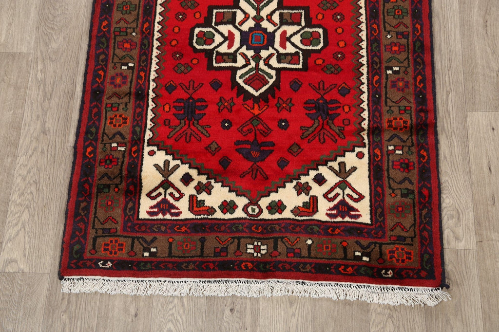 Tribal Geometric Hamedan Persian Area Rug 3x4