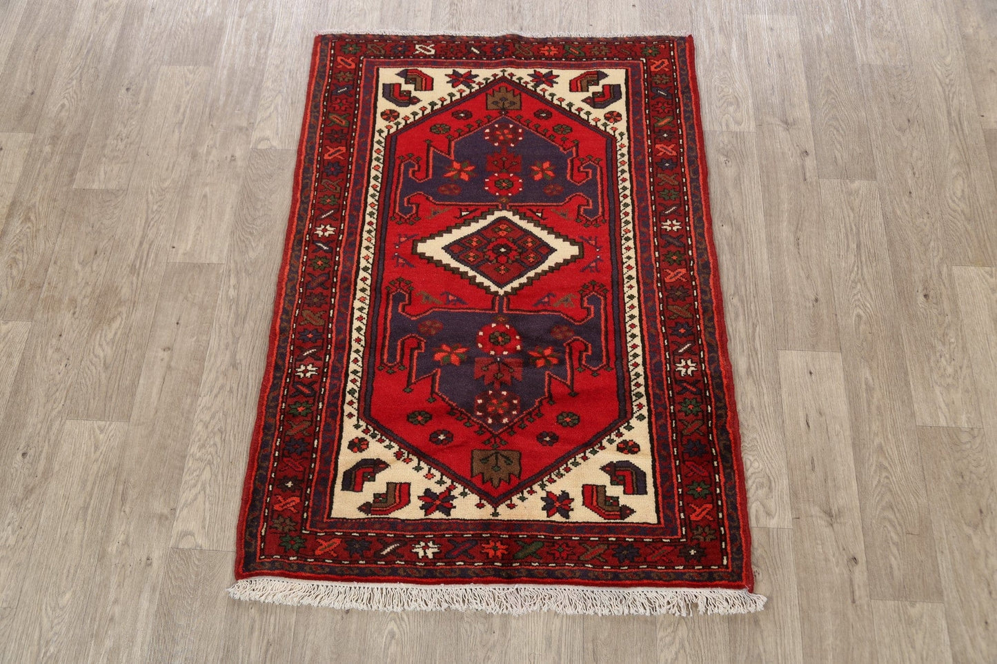 Tribal Hamedan Persian Area Rug 3x5