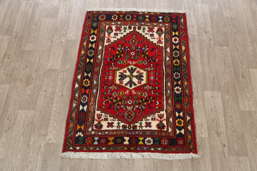 Tribal Geometric Hamedan Persian Area Rug 3x5