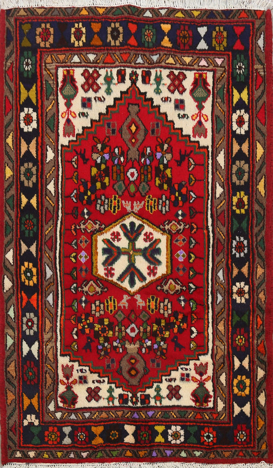 Tribal Geometric Hamedan Persian Area Rug 3x5