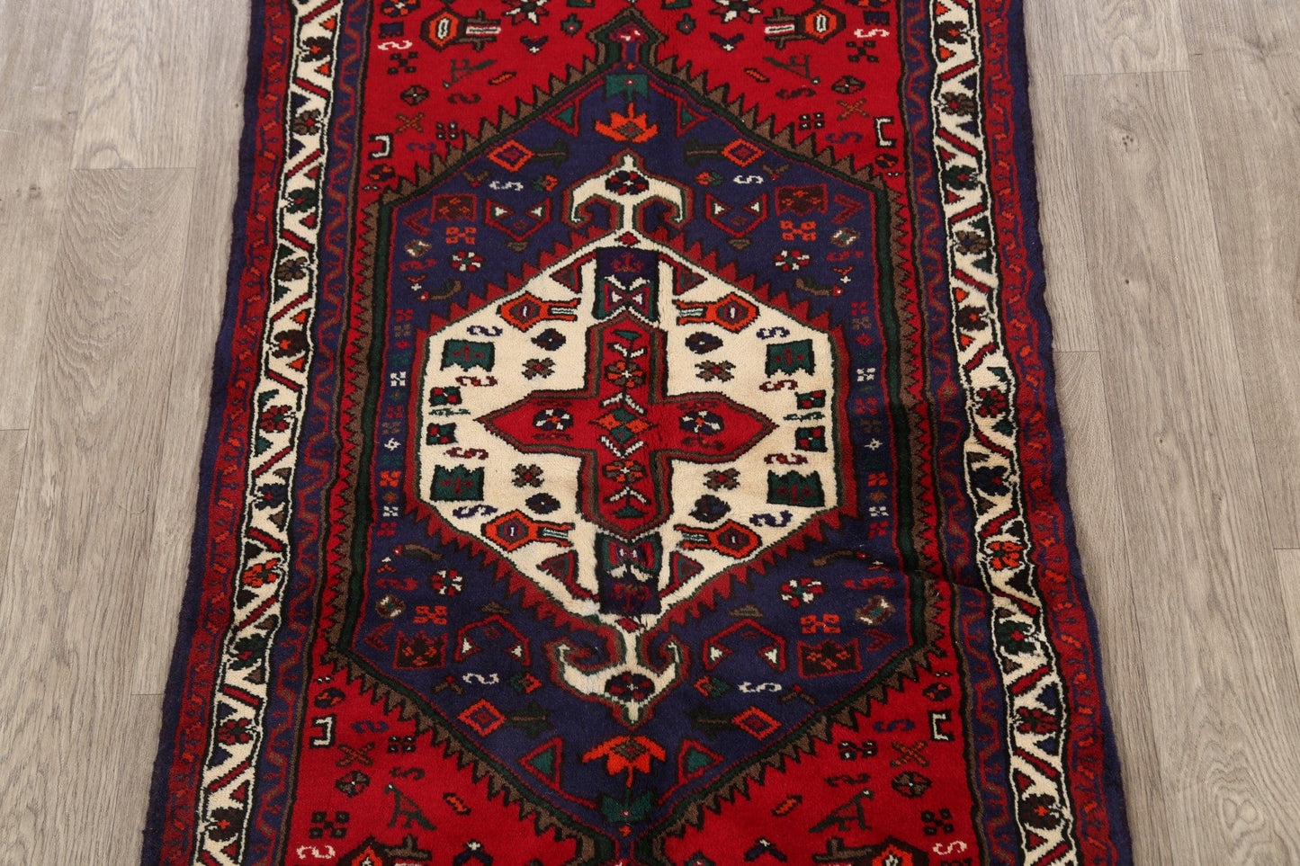 Tribal Geometric Hamedan Persian Area Rug 3x5