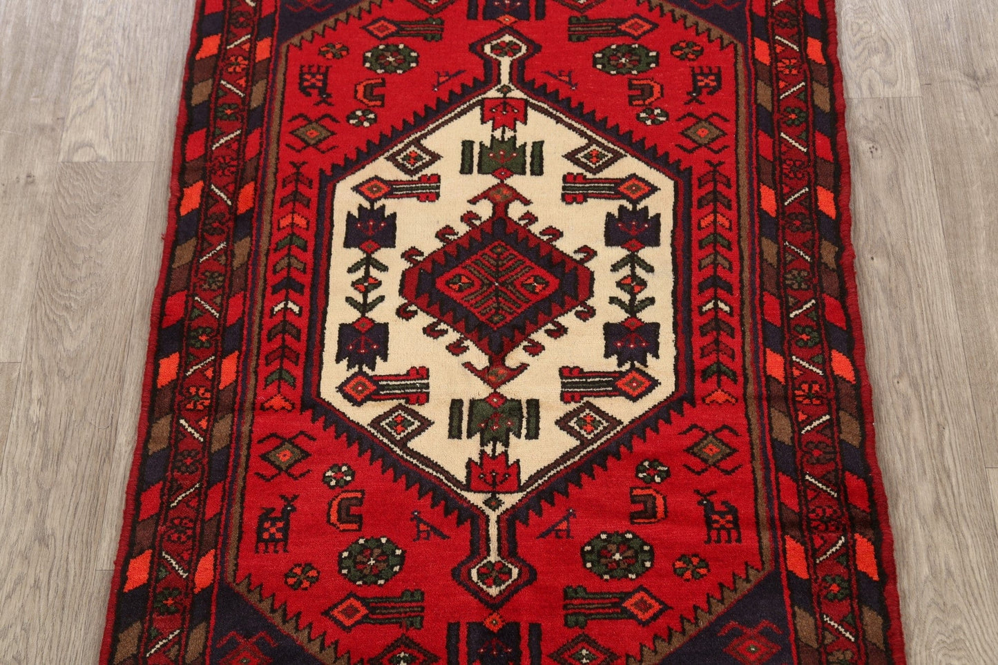 Tribal Geometric Hamedan Persian Area Rug 3x5