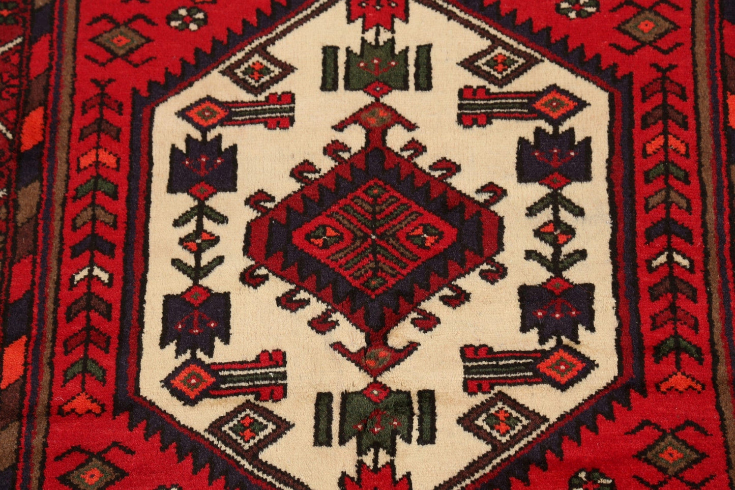 Tribal Geometric Hamedan Persian Area Rug 3x5