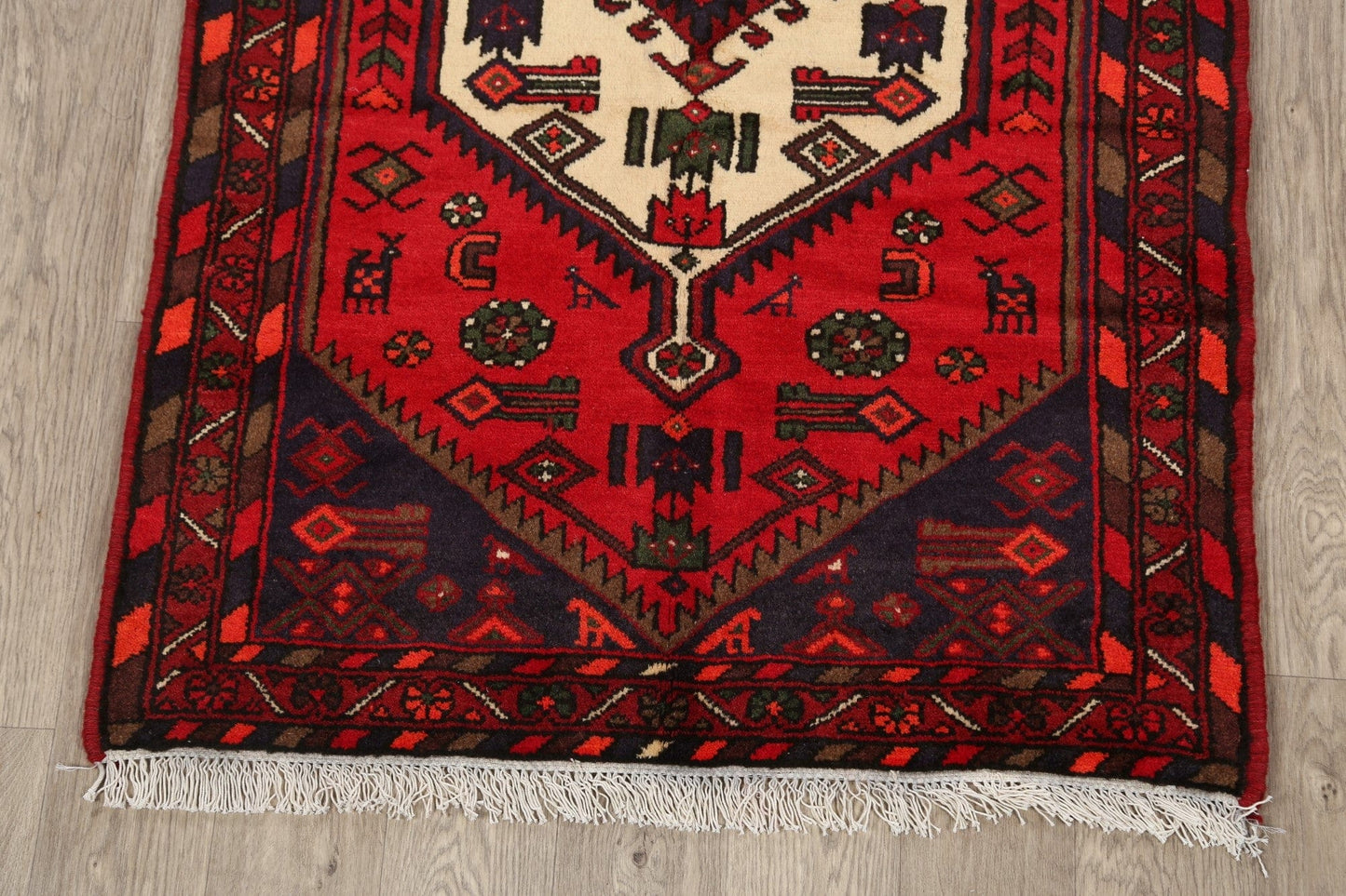 Tribal Geometric Hamedan Persian Area Rug 3x5