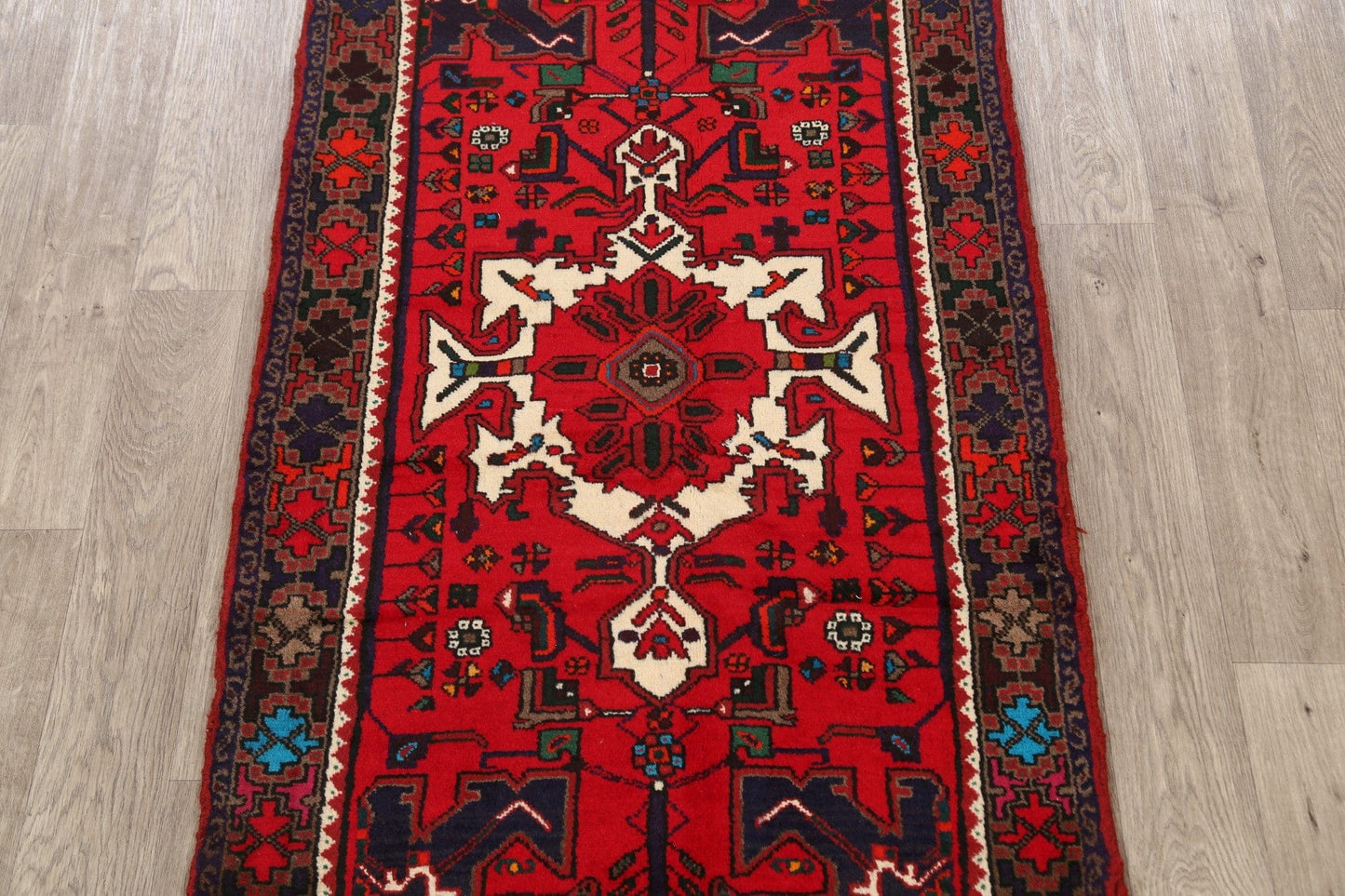 Geometric Hamedan Persian Area Rug 3x5