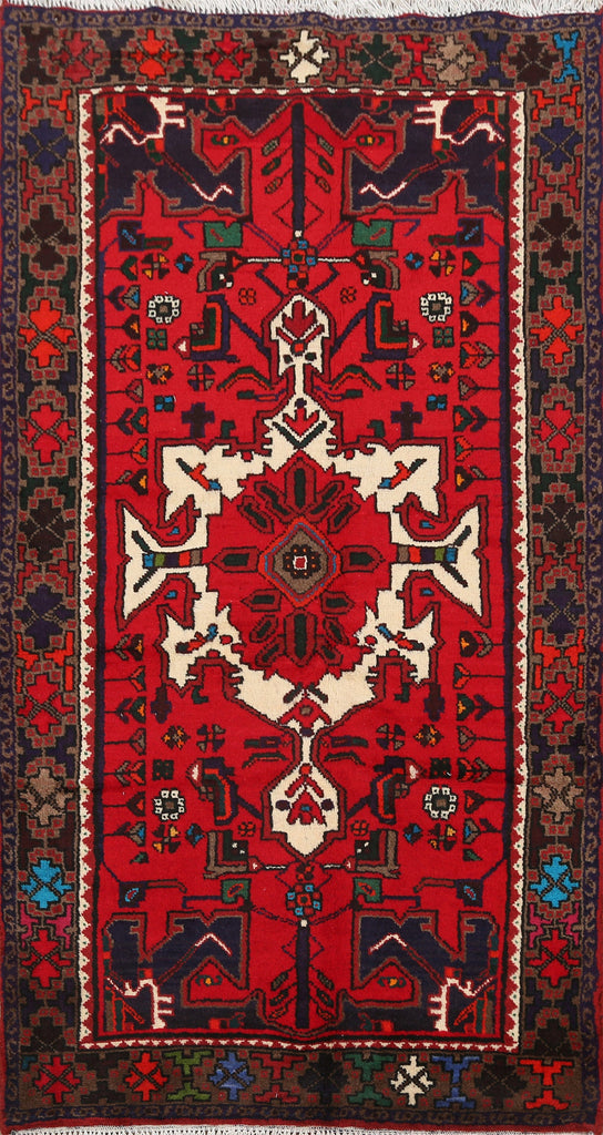 Geometric Hamedan Persian Area Rug 3x5