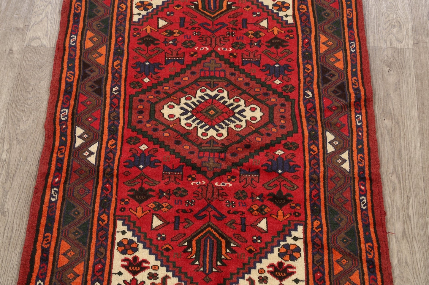 Tribal Geometric Hamedan Persian Area Rug 3x5