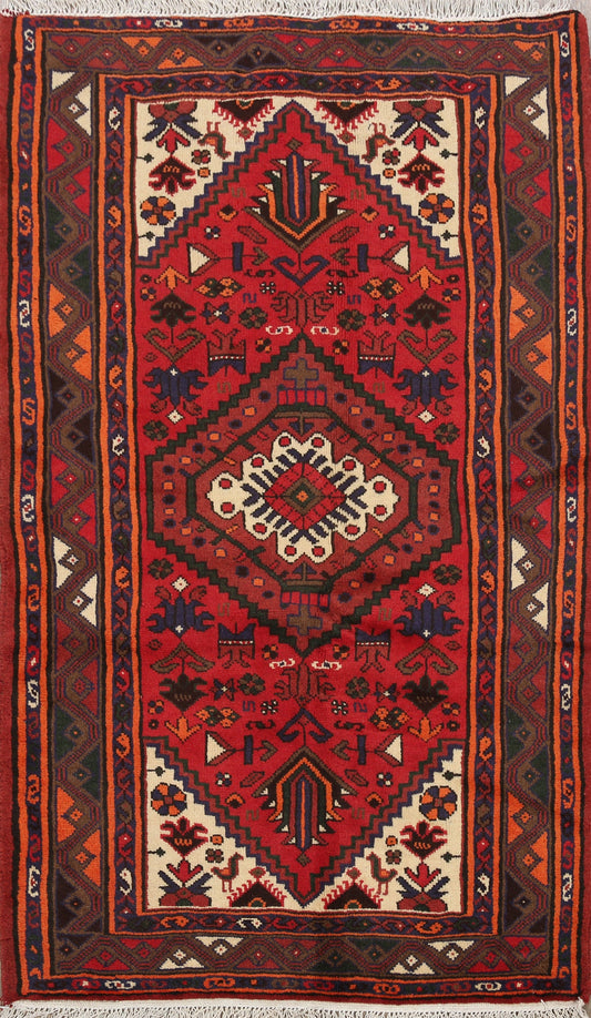 Tribal Geometric Hamedan Persian Area Rug 3x5