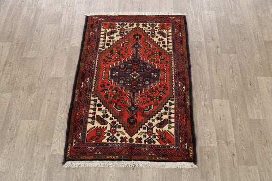 Tribal Geometric Hamedan Persian Area Rug 3x5