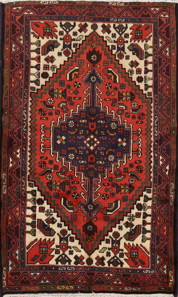 Tribal Geometric Hamedan Persian Area Rug 3x5