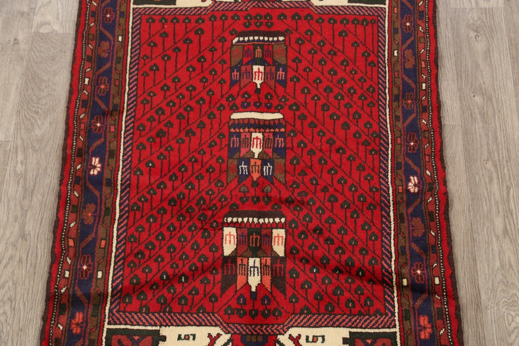 Geometric Hamedan Persian Area Rug 3x5