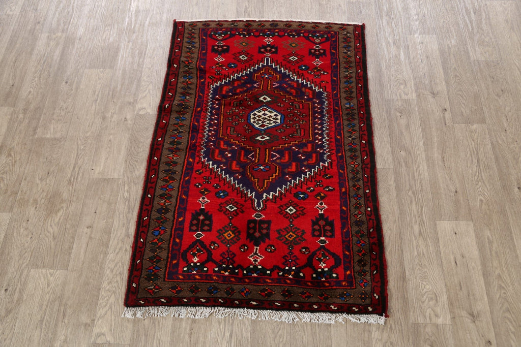 Tribal Geometric Hamedan Persian Area Rug 3x5