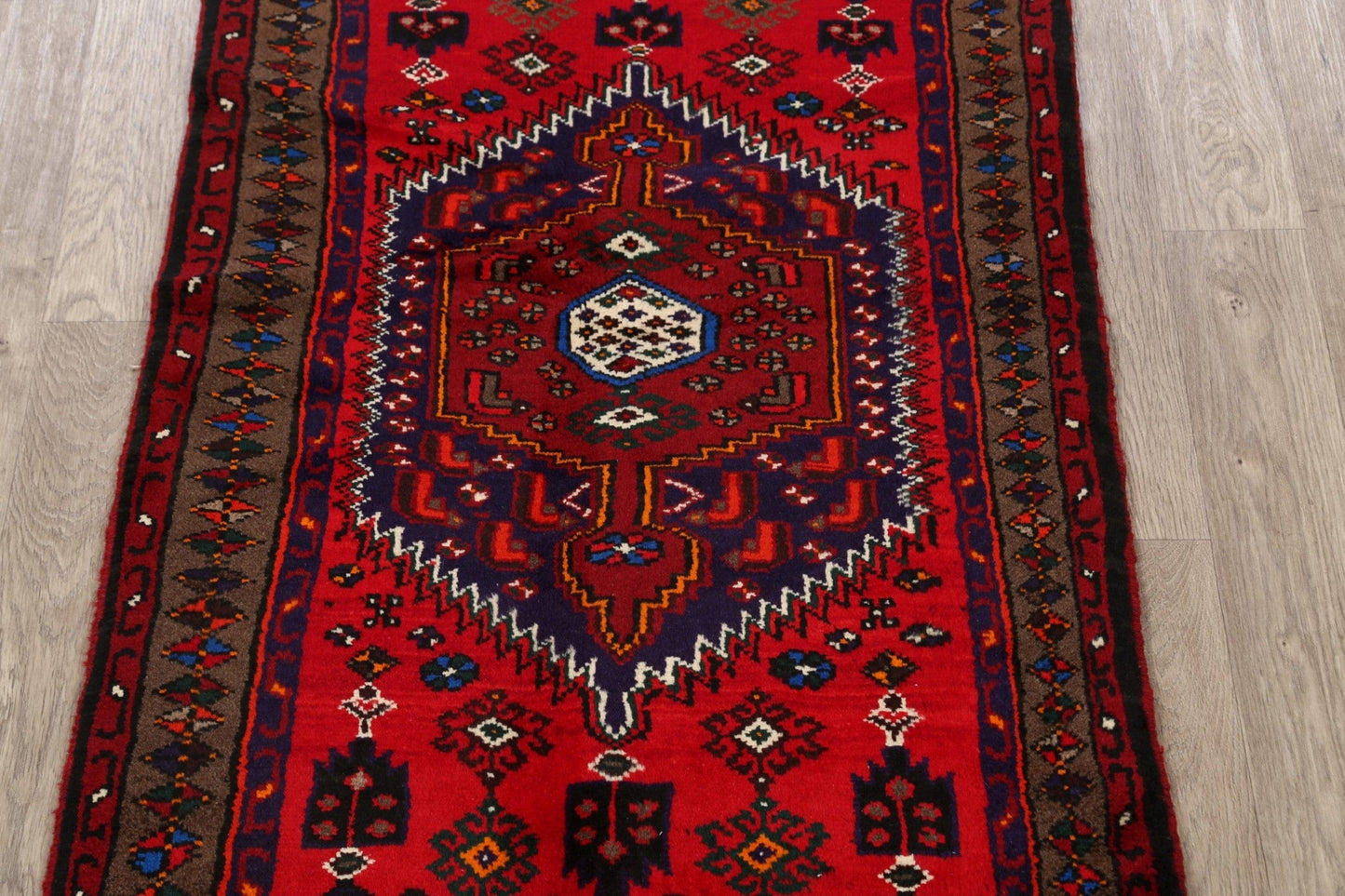 Tribal Geometric Hamedan Persian Area Rug 3x5