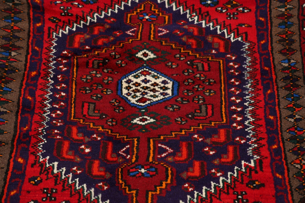 Tribal Geometric Hamedan Persian Area Rug 3x5