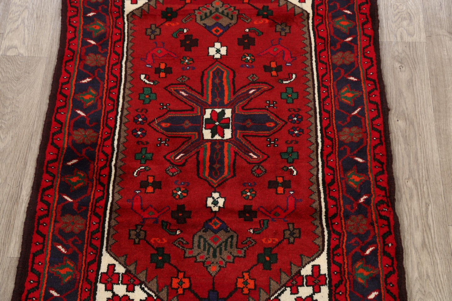 Tribal Geometric Hamedan Persian Area Rug 3x5