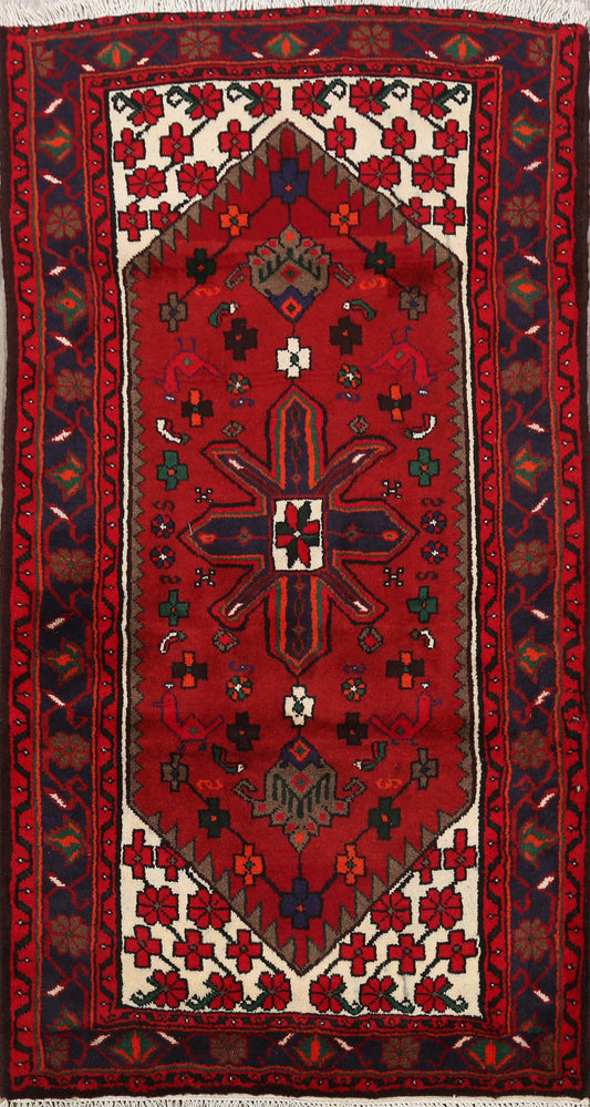 Tribal Geometric Hamedan Persian Area Rug 3x5