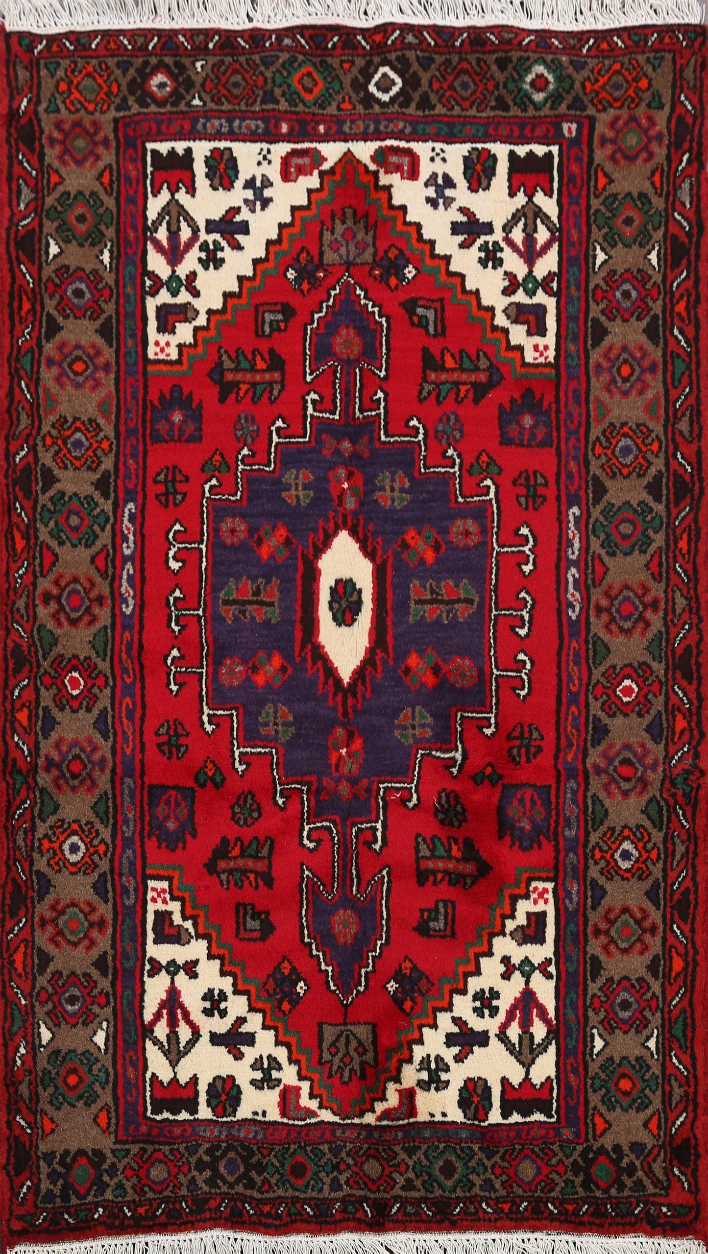 Tribal Hamedan Persian Area Rug 3x5