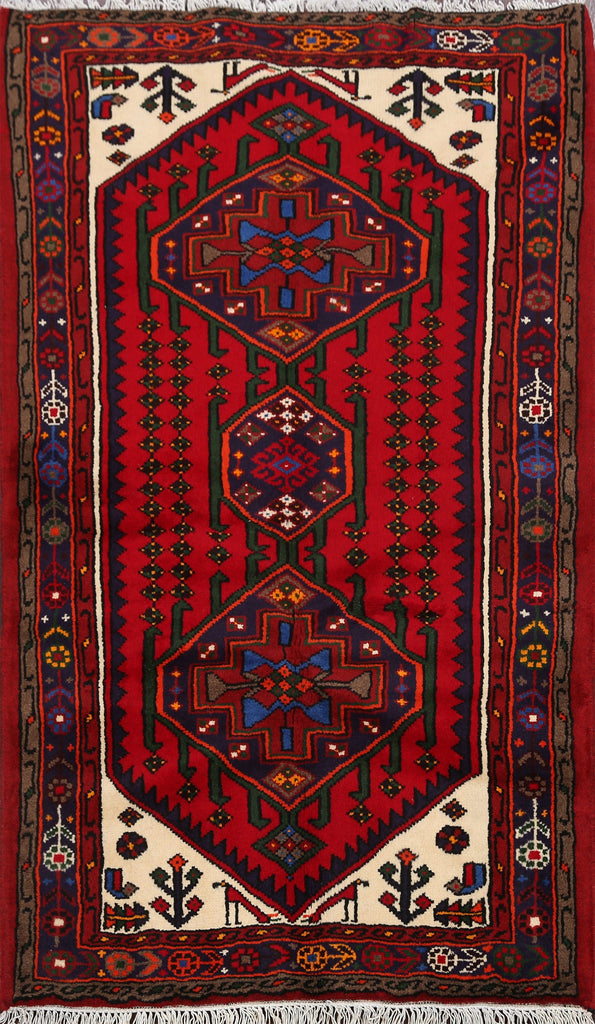 Tribal Hamedan Persian Area Rug 3x5