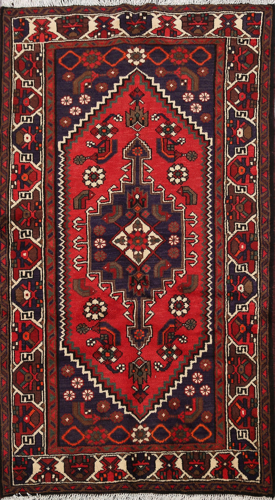 Tribal Geometric Hamedan Persian Area Rug 3x5