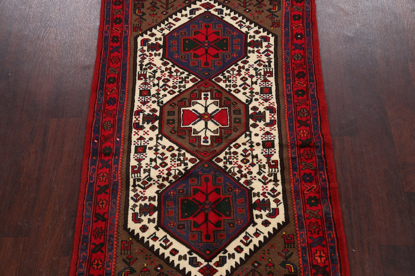 Tribal Geometric Hamedan Persian Area Rug 3x5