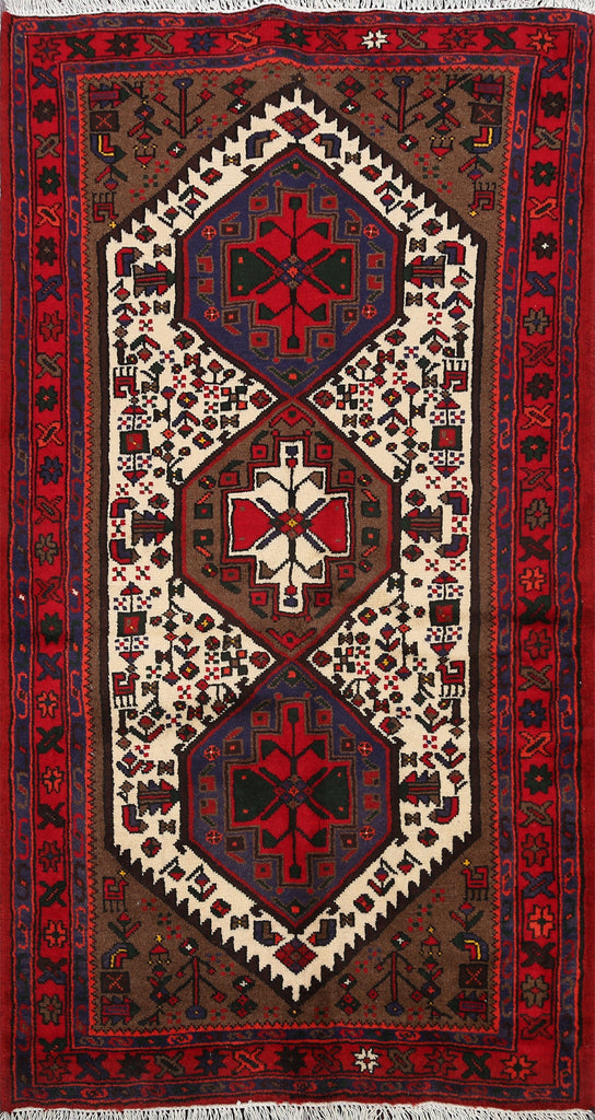 Tribal Geometric Hamedan Persian Area Rug 3x5