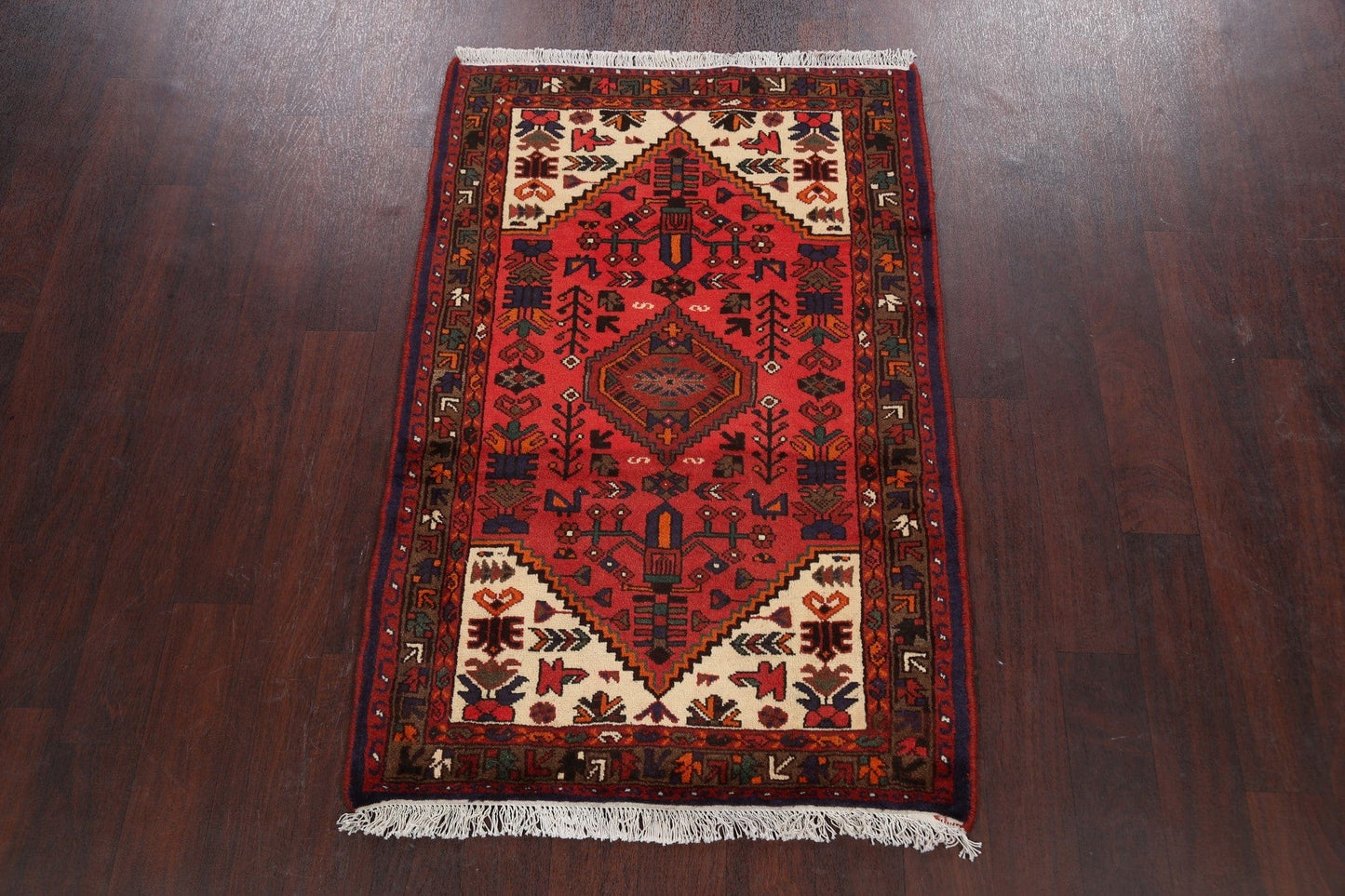 Tribal Geometric Hamedan Persian Area Rug 3x5