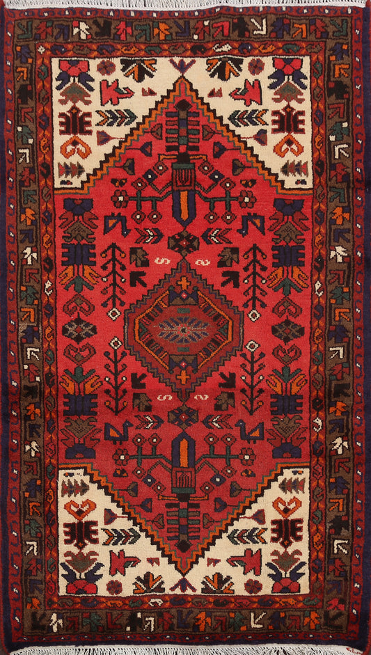 Tribal Geometric Hamedan Persian Area Rug 3x5